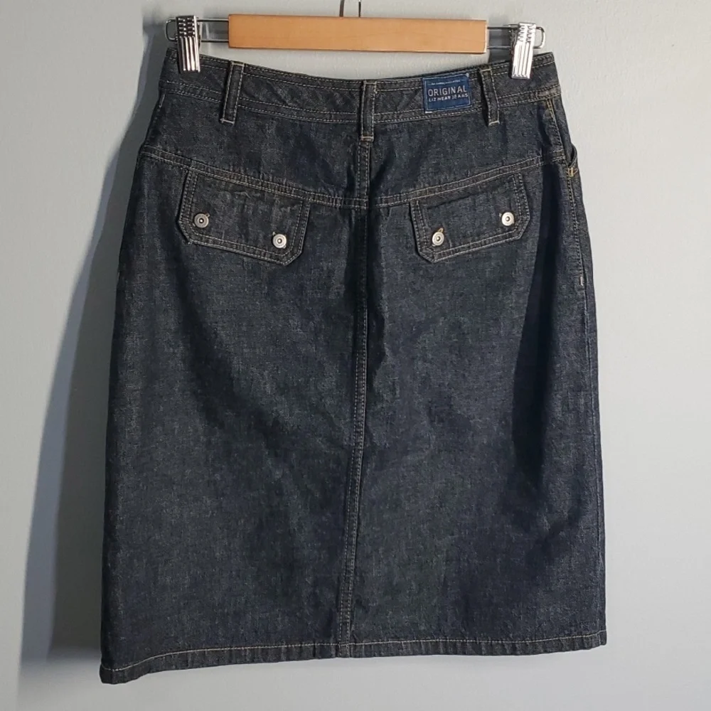 Liz Claiborne Lizwear skirt women's size 4 blue denim jeans‎ skirt Liz Wear